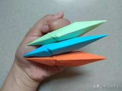 儿童简单折纸不用胶不用剪刀套在手指上的龙爪子折