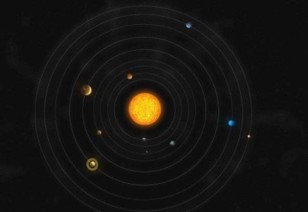 从地球上看到的木星火山卫星木卫一上复杂的熔岩痕迹